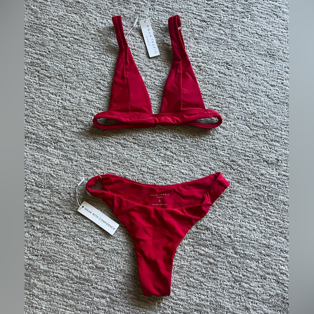 Aquatropic Bikini Bold Red Swim Set